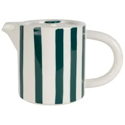 Fabrique de Styles Théière rayée en grès émeraude et blanc avec filtre 1l - Alaria* Théières Et Cafetières