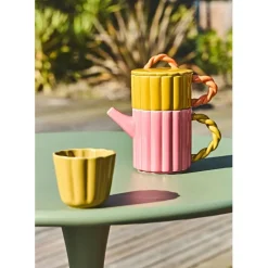 Fabrique de Styles Théière solitaire en porcelaine et jaune - Lizzy* Théières Et Cafetières