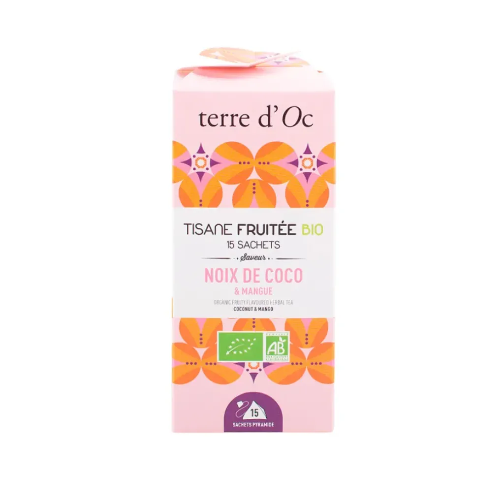 Fabrique de Styles Tisane 15 sachets fruitée bio saveur coco et mangue* Cafés, Thés Et Infusions