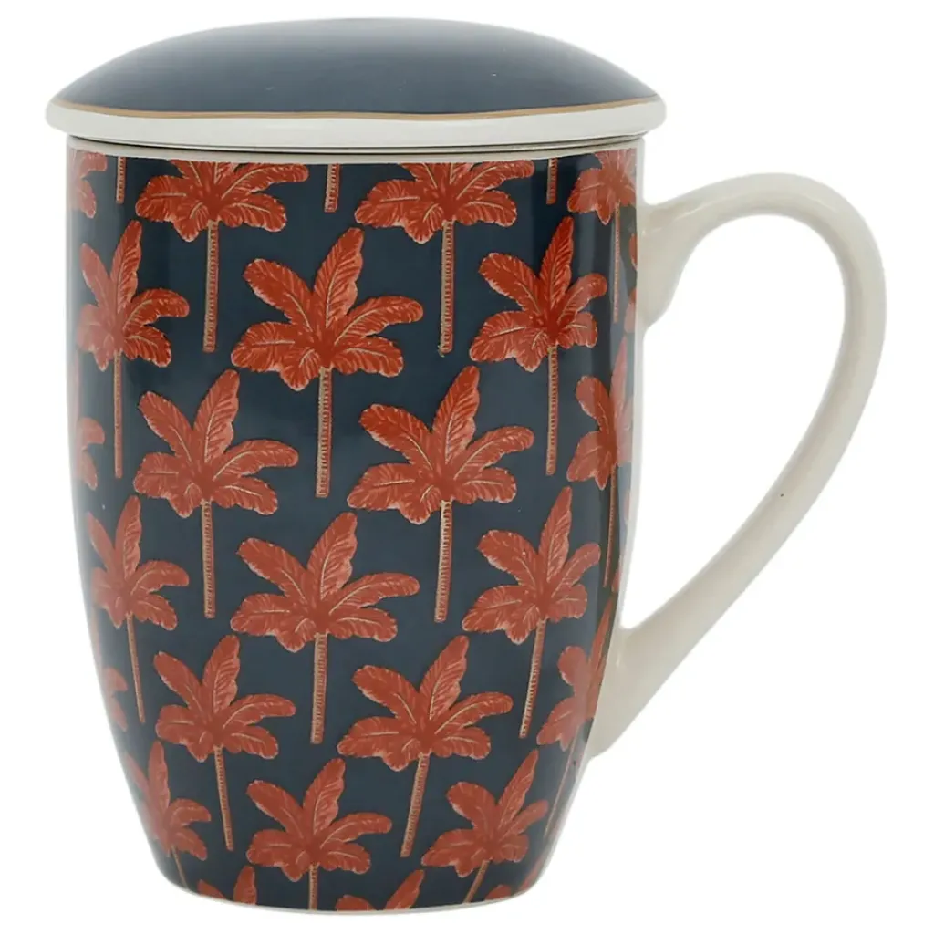 Fabrique de Styles Tisanière en céramique feuille avec filtre 37.5cl - Tropic Étoile* Tasses Et Mugs