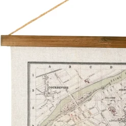 Fabrique de Styles Toile plan de Paris en tissu et sapin 125x86cm* Tableaux Et Toiles