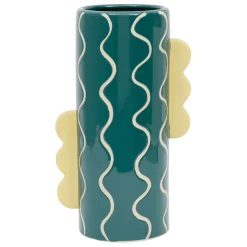 Fabrique de Styles Vase cylindrique en grès émeraude et jaune h30cm - Lumi* Vases Et Soliflores