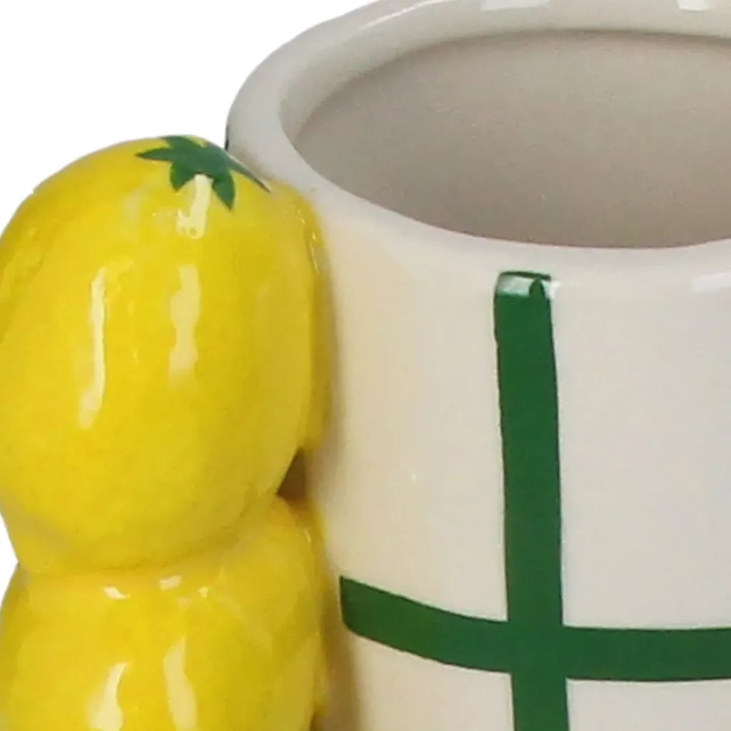 Fabrique de Styles Vase en grès citron rayé vert h18cm* Vases Et Soliflores