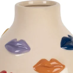 Fabrique de Styles Vase en porcelaine avec lèvres h30cm - Visage-Arty* Vases Et Soliflores