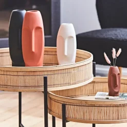 Fabrique de Styles Vase Face 11.5X10.5Xh31Cm Gres* Vases Et Soliflores