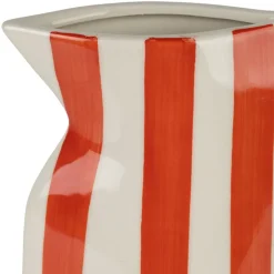 Fabrique de Styles Vase pichet en grès rayé et blanc h24cm - Artist* Vases Et Soliflores