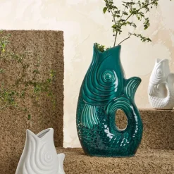 Fabrique de Styles Vase poisson en grès h19.5 cm - Mer* Vases Et Soliflores