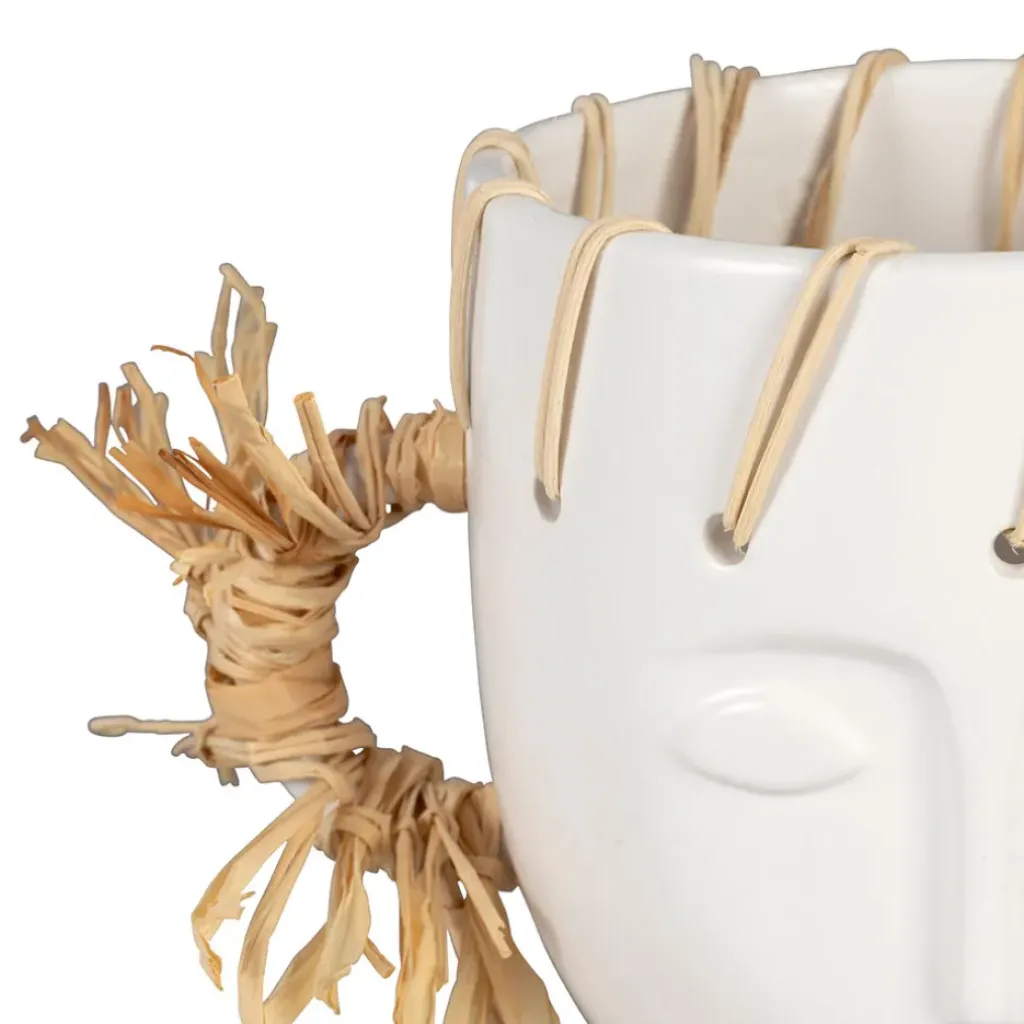 Fabrique de Styles Vase visage en dolomite écru h17cm - Visage-Arty* Vases Et Soliflores