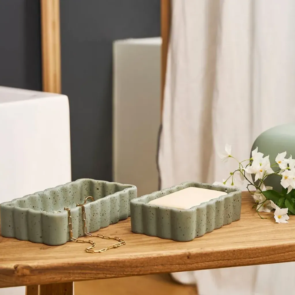 Fabrique de Styles Vide poche en grès moucheté 18x10cm - Aurore* Petits Objets Déco